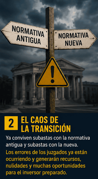 El caos de la transición a la Nueva Normativa de subastas judiciales en 2026